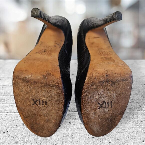 HOUSE of HARLOW 1960 NORA SNAKESKIN PLATFORM STILETTO HEELS  8.5 M- 39EU BLACK - Picture 15 of 16